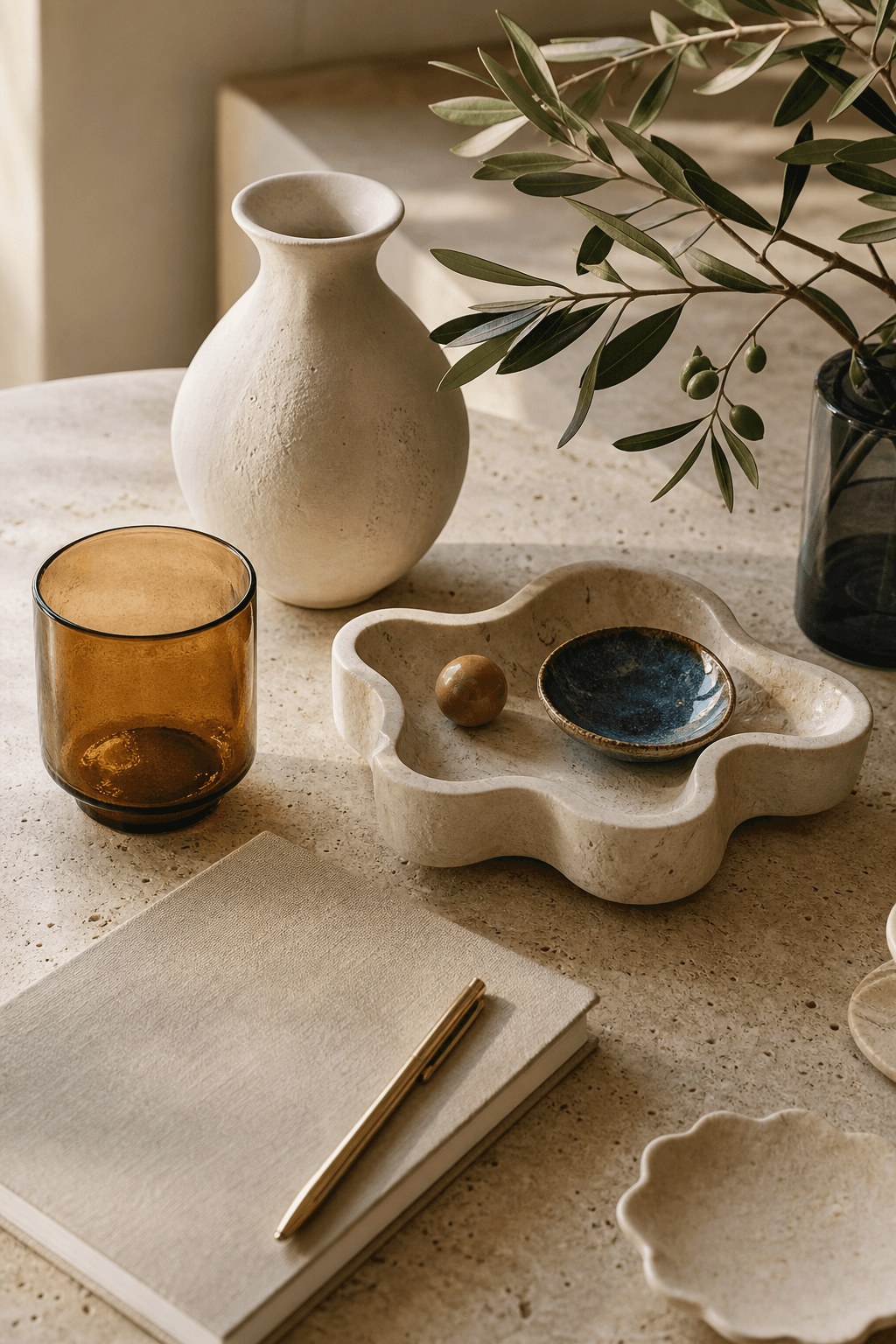 Vaso scultoreo mini color ambra